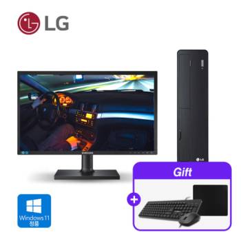 [사무용 SET 특가] LG 슬림 데스크탑 코어i5(8세대) 램 16G 윈도우11 프로 + 삼성 24인치 모니터