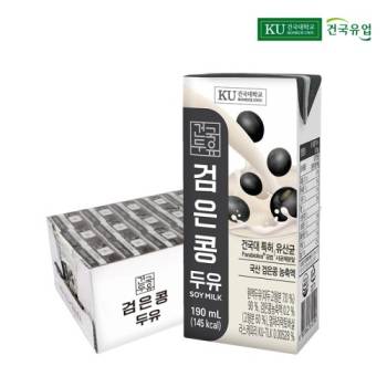 건국두유 검은콩 두유 190ml  (24팩/48팩/72팩/96팩 선택)